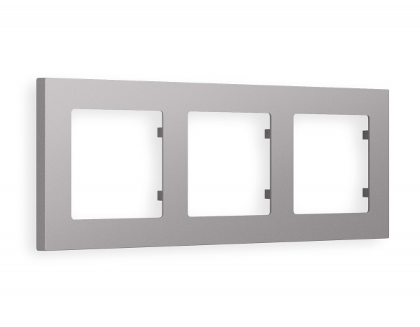 Рамка ALFA Techno (Сталь матовый) 3-ая AF220503