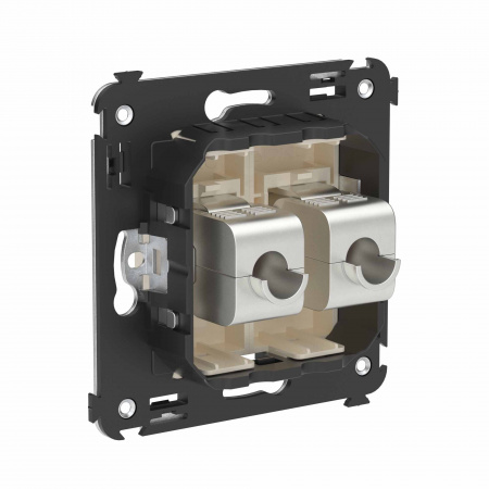 DKC Avanti Компьютерная розетка RJ-45 без шторки в стену, кат.6 двойная экранированная, Ванильная дымка