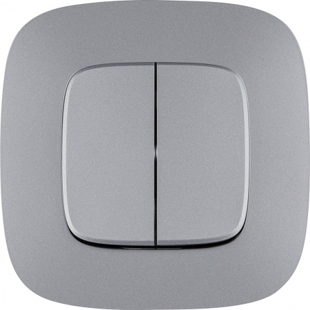 Legrand Valena ALLURE DIY Алюм Выключатель 2-х клавишный 10А 250В