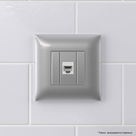 DKC Avanti Компьютерная розетка RJ-45 без шторки в стену, кат.6 одинарная, Закаленная сталь