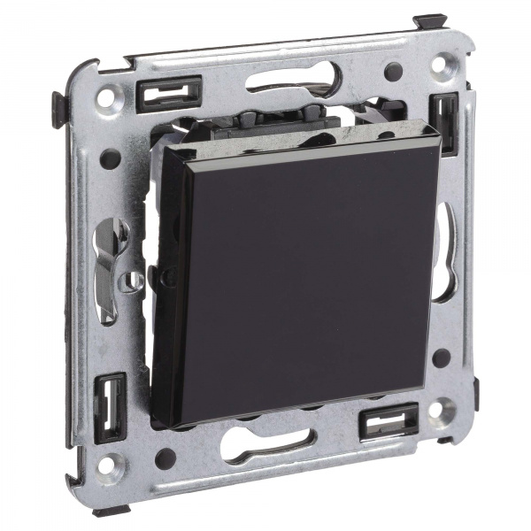 DKC Avanti Черный квадрат Переключатель одноклавишный