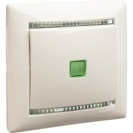 Legrand Valena Бел Выключатель 1-клавишный с подсветкой