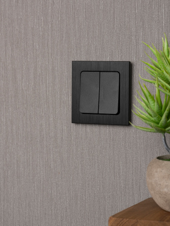 EKF PROxima Стокгольм Черный Выключатель проходной 2-кл, 10А