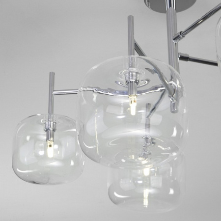 Потолочная люстра со стеклянными плафонами 70128/5 хром Eurosvet Jar Потолочная люстра со стеклянными плафонами 70128/5 хром Eurosvet Jar