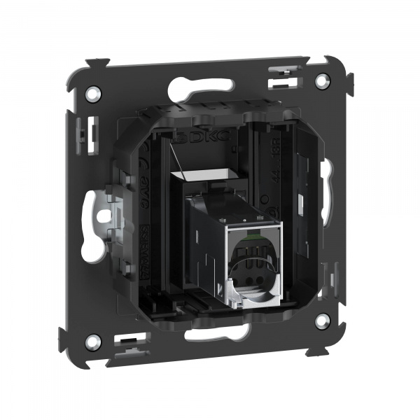 DKC Avanti Черный матовый Компьютерная розетка RJ-45  категория 6 экранированная