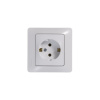 SE Glossa Бел Розетка с/з (в сборе с рамкой)