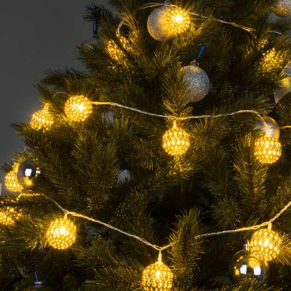 Гирлянда нить с мерцанием 2,8 м IP20 400-003 золото / теплый белый Eurosvet 400-003