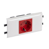 Legrand Mosaic DLP Розетка красная 65 н.ст.2К+З с блок.