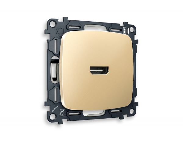 Комплект механизма розетки HDMI 2.0 OMEGA MO614010 Шампань 40V/500mA 2.0GHz 5-18Gbit/s QUANT