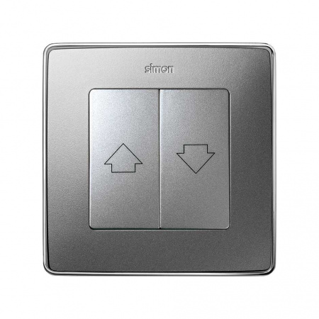 Simon 82 Detail Алюминий Комплект накладок (2 шт) для 2-х клав. механизма упр. работой жалюзи