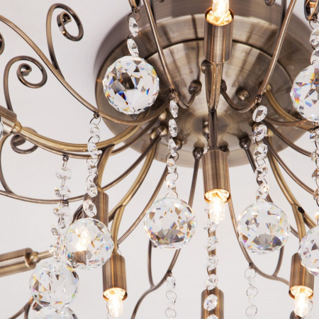 Люстра с хрусталем 10042/12 античная бронза Eurosvet Vita