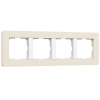 Рамка из поликарбоната на 4 поста Split айвори/белый, soft-touch W0043066