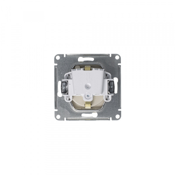 SE AtlasDesign Алюминий Розетка с/з, со шторками, с крышкой, 16А, в сборе