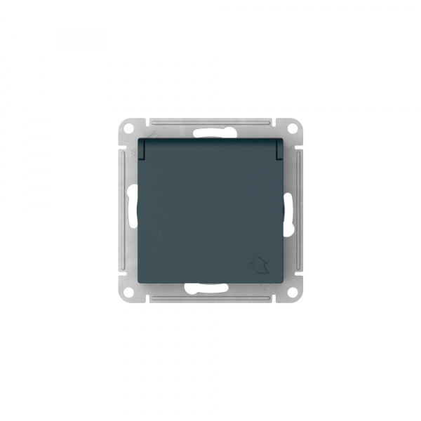 Systeme Electric AtlasDesign Изумруд Розетка с заземл. со шторк. с крышкой, 16А, IP20, мех., быстрозажим. клем.