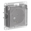 SE AtlasDesign Aqua Алюминий Розетка с/з со шторками с прозрач. крышк, 16А,IP44, мех