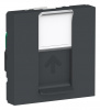 SE Unica Modular Антрацит Розетка компьютерная, RJ45, одиночная кат. 5е UTP, 2 модуля