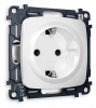 Комплект механизма электрической розетки OMEGA MO127010 Белый матовый с заземлением со шторками 2P+E 16A-250V QUANT
