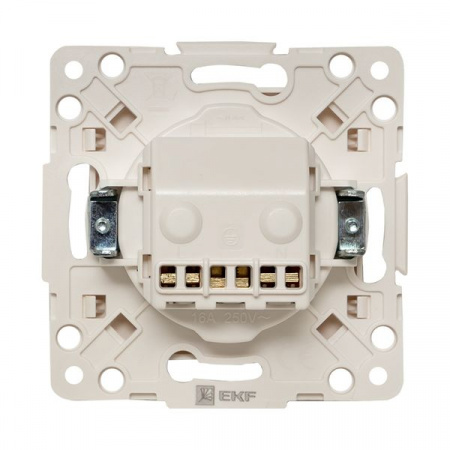 EKF PROxima Стокгольм Белый Розетка с/з, со шторками, 16А, винт.клеммы