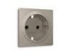 Лицевая панель ALFA (Серо-бежевый матовый) для электрической розетки с/з со шторками QUANT AP3670
