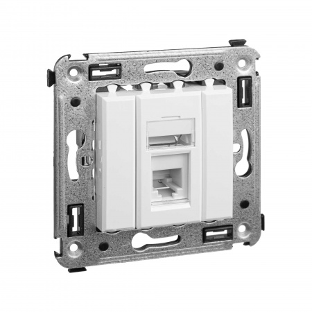 DKC Avanti Белое облако Розетка телефонная одинарная