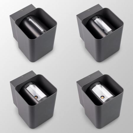 Светильник LGD-WALL-VARIO-S104x129-2x6W Warm2700 (GR, 1-80 deg) (Arlight, IP54 Металл, 3 года)