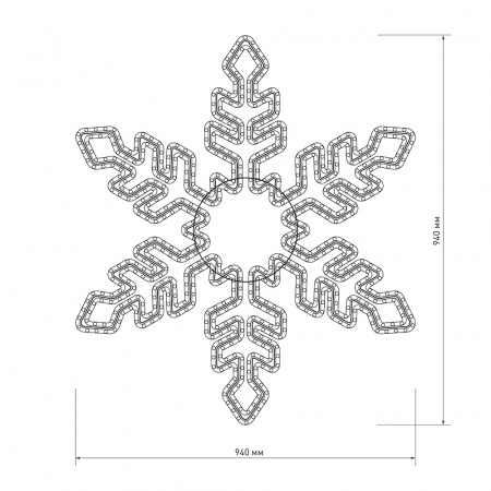 Arlight Фигура ARD-SNOWFLAKE-M1-940x940-648LED Blue (230V, 36W) (Ardecoled, IP65)
