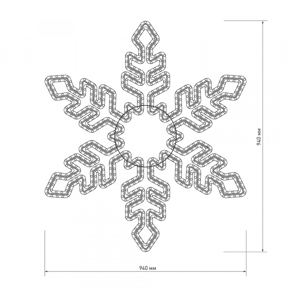 Arlight Фигура ARD-SNOWFLAKE-M1-940x940-648LED Blue (230V, 36W) (Ardecoled, IP65)