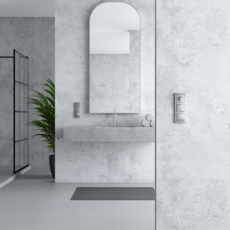 Выключатель двухклавишный проходной (Hammaer серебряный) W1222006