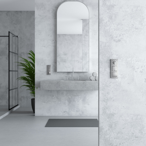 Выключатель двухклавишный проходной (Hammaer серебряный) W1222006