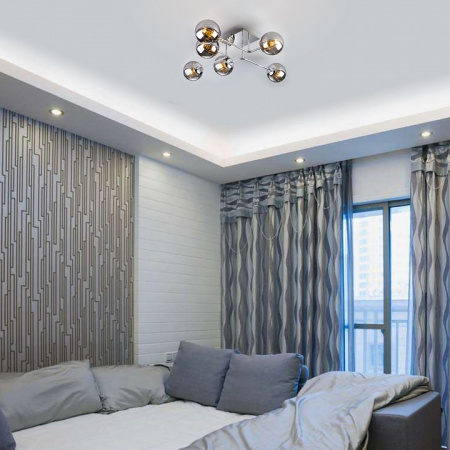 Потолочный светильник с плафонами 30140/6 хром Eurosvet Evita