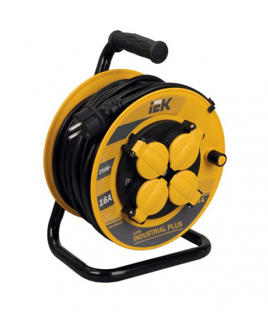 IEK INDUSTRIAL PLUS Катушка УК50 с т/з 4 места 2Р+PЕ/50метров 3х1,5мм2 IP44 Industrial plus