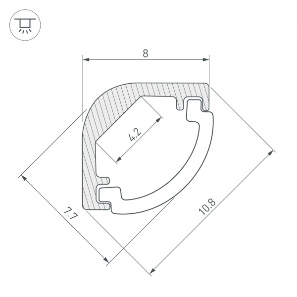 Профиль Arlight ARH-KANT-H8-2000 ANOD 036323