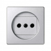 Simon 82 Detail Алюминий Накладка на 2-х полюсн. розетку 2Р без заземления