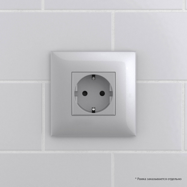 DKC Avanti Закаленная сталь Розетка 2P+E со шторками