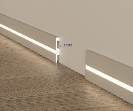 Плинтус PX059, 80х12, 2000мм, Экополимер/18
