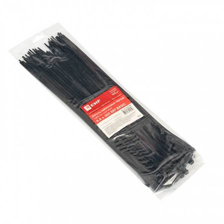EKF Basic Хомут нейлоновый черный (4,8х350) (100шт.)