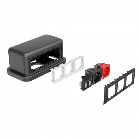 DKC In-Liner Front Напольная башенка BUS, 12 модулей, черная, RAL7016