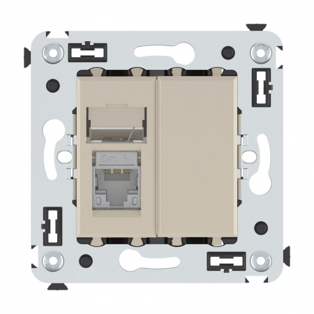 Накладка/вставка для подкл. ср-в связи и выч. техники с/у пластик бежевый DKC Avanti