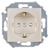 Simon 15 Шампань Розетка с/з, со шторками, 16А, 250В, винт.зажим