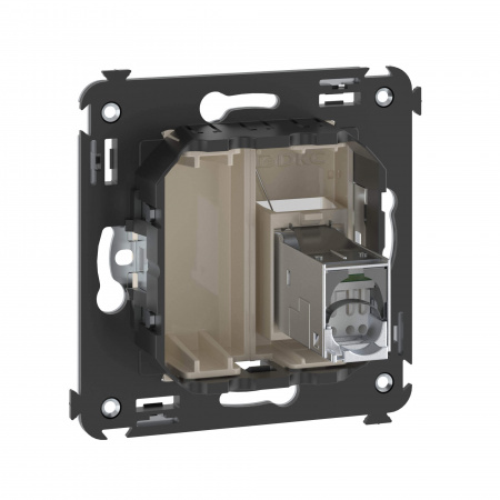 Накладка/вставка для подкл. ср-в связи и выч. техники с/у пластик бежевый DKC Avanti