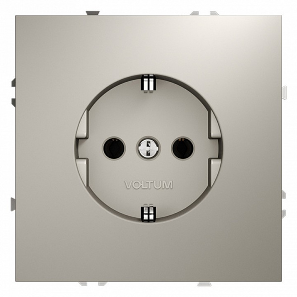 Розетка встраиваемая VOLTUM S70 с заземлением 16А, (кашемир)