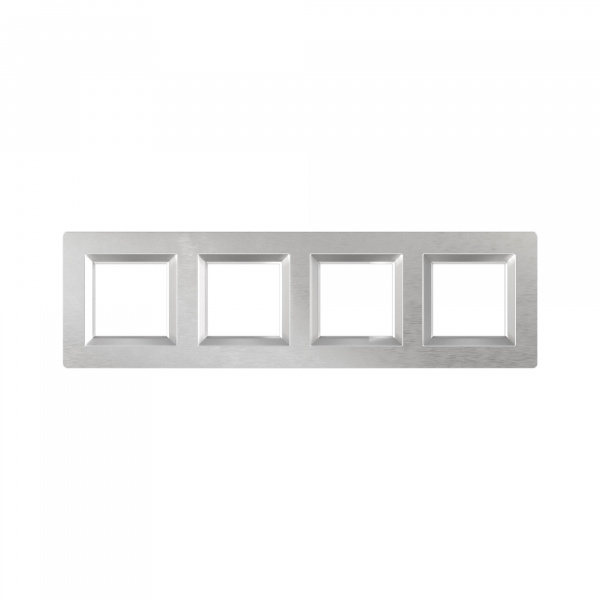 DKC Avanti Серый Алюминий Рамка 8 модулей