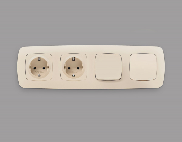 Лицевая панель OMEGA (Бежевый матовый) для 1-кл выключателей QUANT OP3210