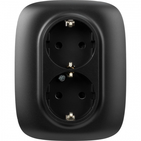 Legrand Valena ALLURE DIY Антрацит Розетка 2-ая с/з с защитными шторками, безвинт.зажим