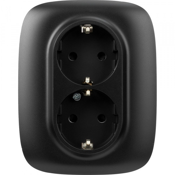 Legrand Valena ALLURE DIY Антрацит Розетка 2-ая с/з с защитными шторками, безвинт.зажим