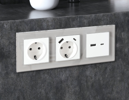 Рамка ALFA Platos (Серебро Стекло органическое) 4-ая AF330404