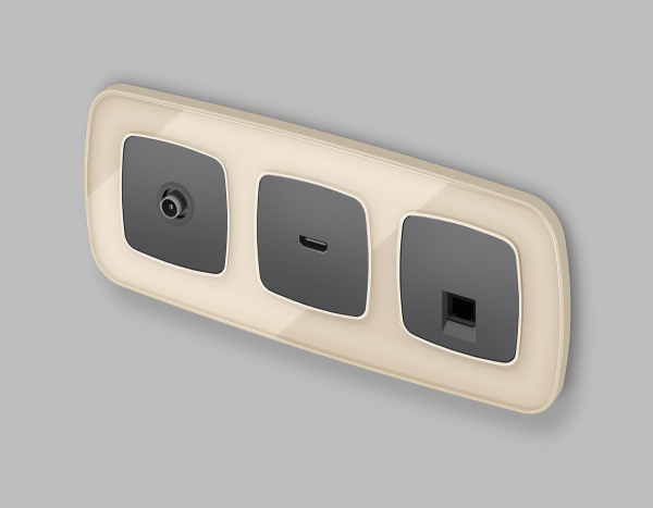 Лицевая панель OMEGA (Антрацит серый) для HDMI розетки QUANT OP6640