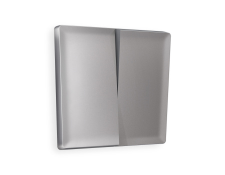Лицевая панель ALFA (Сталь матовый) для 2-клавишных выключателей QUANT AP5030