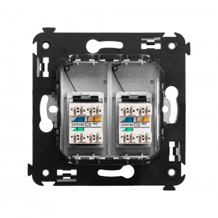 DKC Avanti Закаленная сталь телефонная розетка RJ-12 двойная