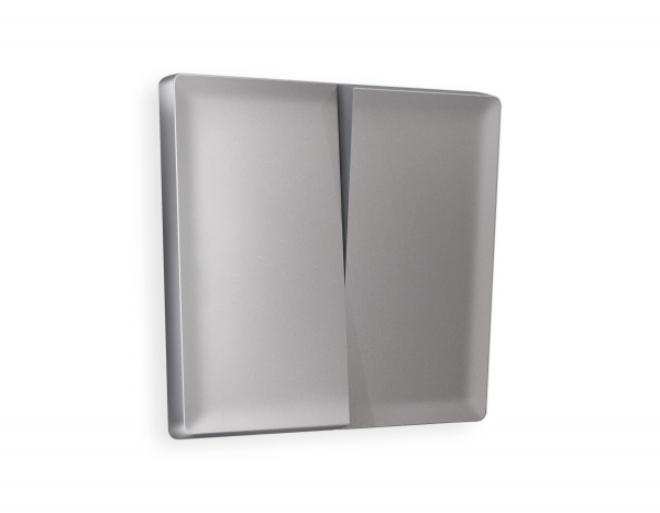 Лицевая панель ALFA (Сталь матовый) для 2-клавишных выключателей QUANT AP5030